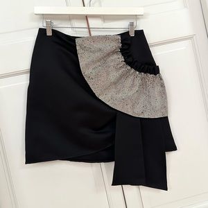 Delfi Collective Black Satin and Crystal Benny Skirt